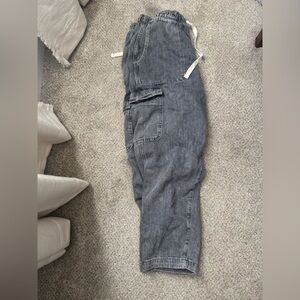 GAP Gray Washed Denim Jogger Pants